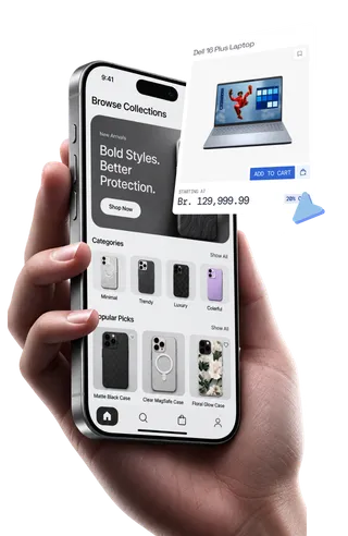 Customer shopping on mobile storefront